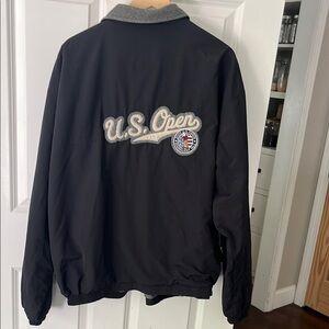 2015 Vintage US OPEN Pinehurst Black Zip Up Fleece lined wind breaker Jacket XXL
